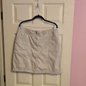 Karen Scott Beige Mini Skirt